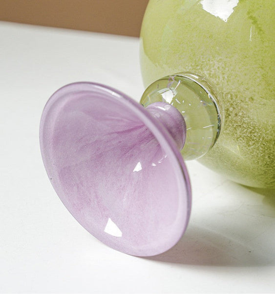 Modern Glass Vase for Flowers, Mid Century Glass Vases, Handmade Modern Vases for Living Room, Unique Decorative Glass Vase, Centerpiece Contemporary Vases on Table-artworkcanvas