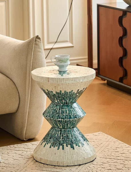 Bedside Small Side Table, Modern Side Table, Shell Small Sofa Side Table, Contemporary Bedside Table, Small End Table, Portable Casual Side Table, Creative Coffee Table, Contemporary Side Table-artworkcanvas