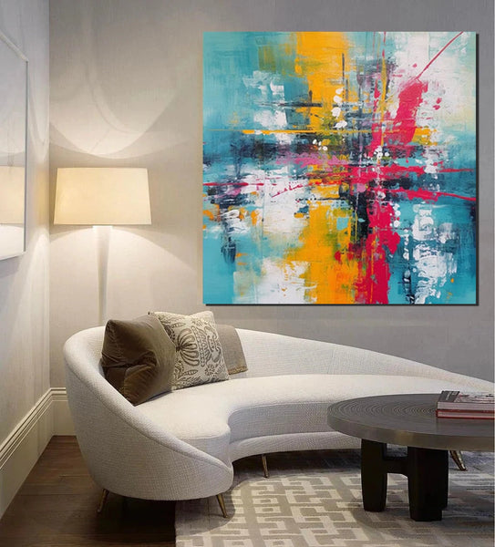 Acrylic Painting for Dining Room, Modern Contemporary Abstract Artwork, Palette Knife Painting, Heavy Texutre Wall Art, Extra Large Wall Art Painting-artworkcanvas