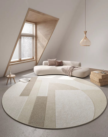 Contemporary Modern Rug Ideas for Living Room, Round Rugs under Coffee Table, Large Modern Round Rugs for Dining Room, Circular Modern Rugs for Bedroom-artworkcanvas