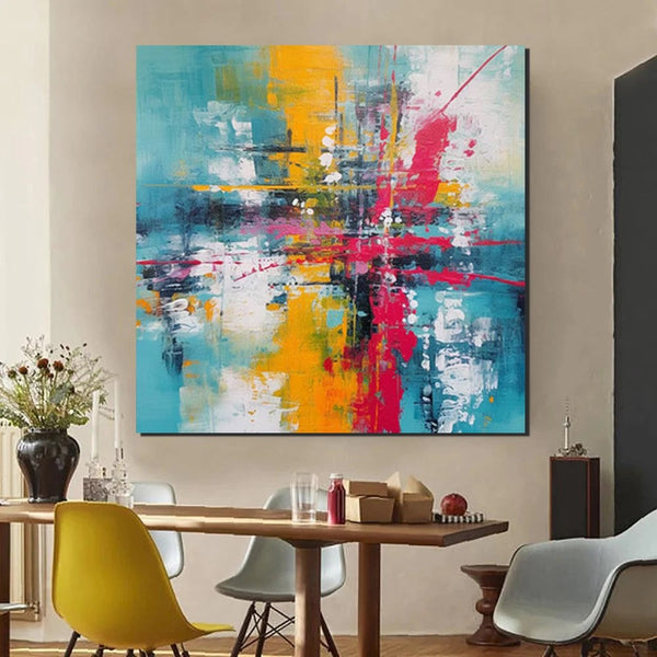 Acrylic Painting for Dining Room, Modern Contemporary Abstract Artwork, Palette Knife Painting, Heavy Texutre Wall Art, Extra Large Wall Art Painting-artworkcanvas