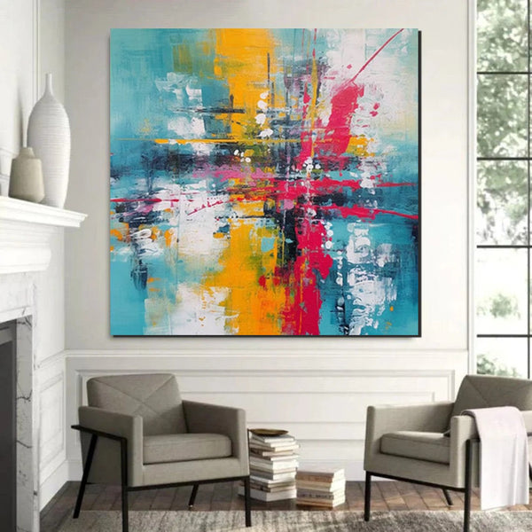 Acrylic Painting for Dining Room, Modern Contemporary Abstract Artwork, Palette Knife Painting, Heavy Texutre Wall Art, Extra Large Wall Art Painting-artworkcanvas
