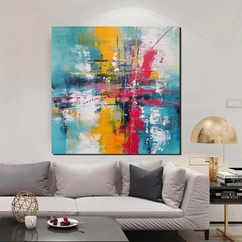 Acrylic Painting for Dining Room, Modern Contemporary Abstract Artwork, Palette Knife Painting, Heavy Texutre Wall Art, Extra Large Wall Art Painting-artworkcanvas