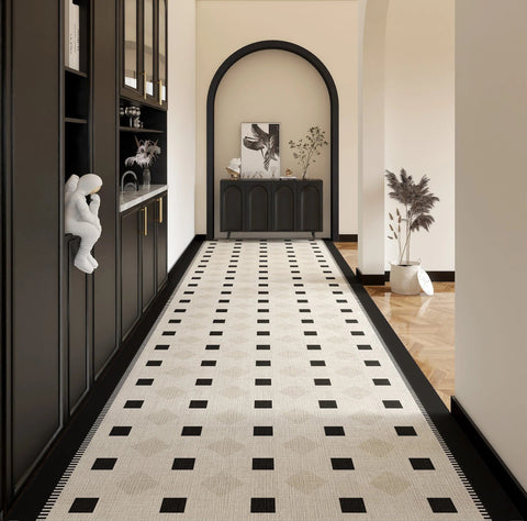 Extra Long Narrow Runner Rugs, 25 Feet Long Hallway Runners, Geometric Modern Long Hallway Runners, 20 Feet Non Slip Entryway Runner Rug Ideas-artworkcanvas