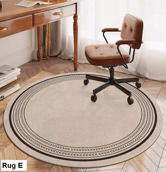 Round Rugs under Coffee Table, Geometric Modern Rug Ideas for Living Room, Circular Modern Rugs under Dining Room Table, Modern Round Rugs for Bedroom-artworkcanvas