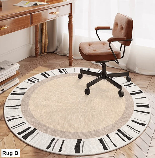 Round Rugs under Coffee Table, Geometric Modern Rug Ideas for Living Room, Circular Modern Rugs under Dining Room Table, Modern Round Rugs for Bedroom-artworkcanvas