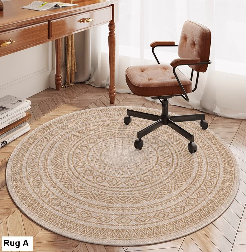 Modern Round Rugs for Bedroom, Circular Modern Rugs under Dining Room Table, Contemporary Round Rugs, Geometric Modern Rug Ideas for Living Room-artworkcanvas