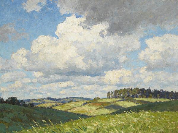 French Countryside under a Vast Sky, Small Landscape Paintings, Small Oil Paintings on Canvas, Small Paintings on Canvas, Hand Painted Canvas Artï¼?Original Oil Paintings-artworkcanvas