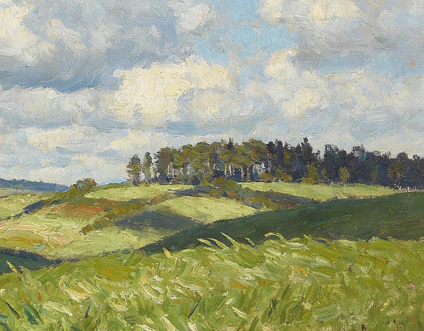 French Countryside under a Vast Sky, Small Landscape Paintings, Small Oil Paintings on Canvas, Small Paintings on Canvas, Hand Painted Canvas Artï¼?Original Oil Paintings-artworkcanvas