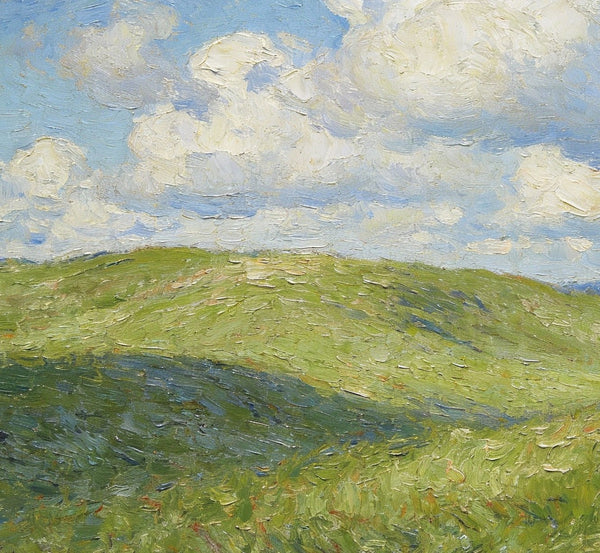 Small Wall Paintings, Grassland Under a Blue and White Sky, Landscape Canvas Paintings, On Canvas Small Paintings, Hand Painted Canvas Art, Original Artwork Landscape Paintings-artworkcanvas
