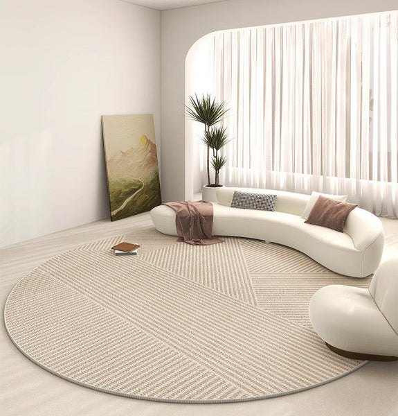 Modern Rugs for Dining Room, Circular Modern Rugs for Bedroom, Contemporary Round Rugs, Geometric Modern Rug Ideas for Living Room-artworkcanvas