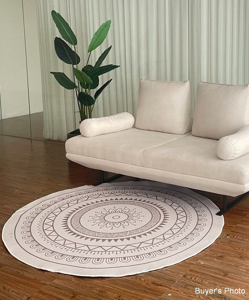 Circular Modern Rugs for Bedroom, Modern Rugs for Dining Room, Contemporary Round Rugs, Geometric Modern Rug Ideas for Living Room-artworkcanvas