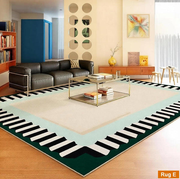 Colorful Modern Rugs for Bedroom, Contemporary Modern Rugs for Living Room, Geometric Modern Rugs, Modern Carpets under Coffee Table-artworkcanvas