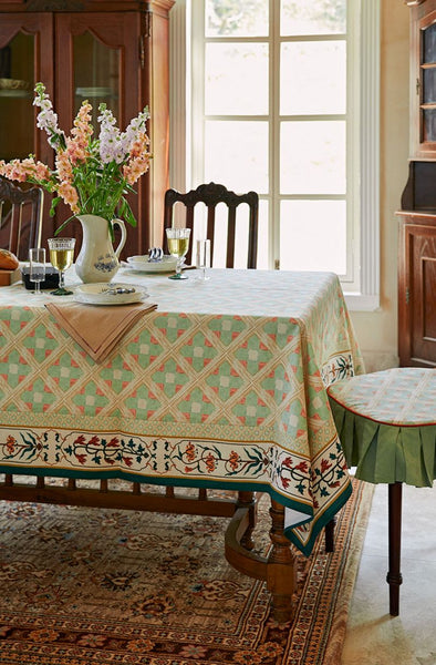Rectangle Tablecloth for Dining Room Table, British Mid Century Fiberflax Tablecloth, Square Tablecloth for Coffee Table, Farmhouse Table Cloth, Wedding Tablecloth, Waterproof Tablecloth-artworkcanvas