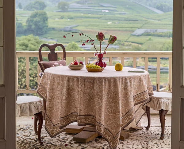 Dining Room Flower Table Cloths, Farmhouse Table Cloth, Extra Large Rectangular Table Covers for Kitchen, Square Tablecloth for Round Table-artworkcanvas
