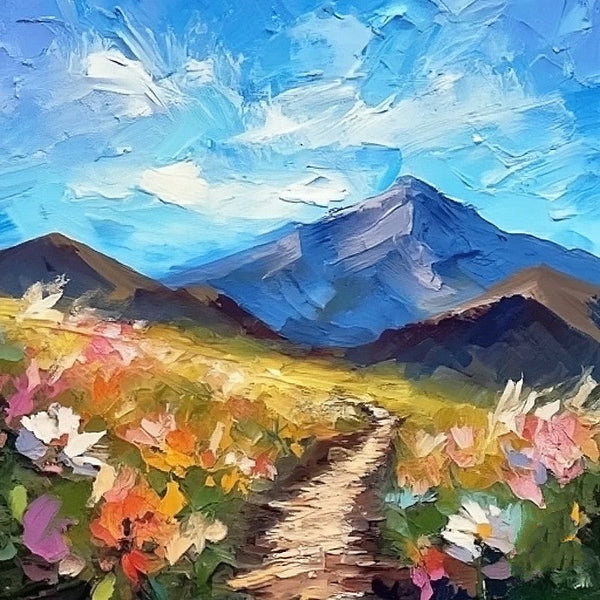 Mountain Landscape Painting, Original Small Landscape Paintings, Heavy Texture Canvas Art, Small Canvas Paintings, Easy Landscape Painting Ideas, Simple Small Canvas Paintings-artworkcanvas