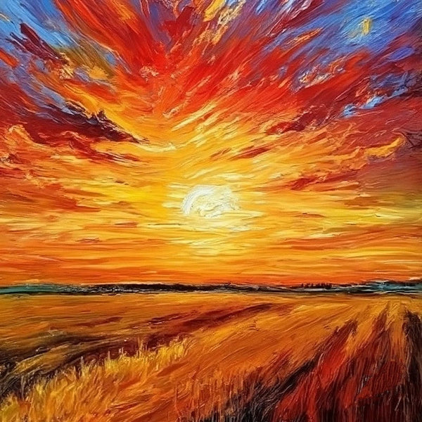 Simple Small Canvas Paintings, Sunset Landscape Painting, Original Small Landscape Paintings, Heavy Texture Acrylic Artwork, Easy Landscape Painting Ideas for Home Decor-artworkcanvas