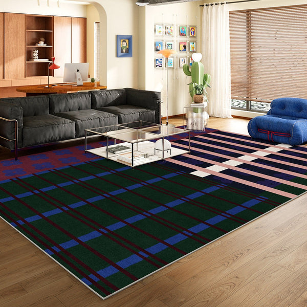 Contemporary Modern Rugs for Dining Room, Bedroom Modern Floor Carpet, Blue Modern Rug Designs, Living Room Rug Ideas, Mid Century Modern Rugs-artworkcanvas