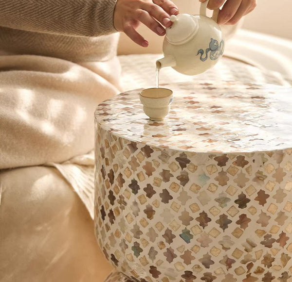 Modern Side Table, Contemporary Bedside Table, Bedside Small Side Table, Elegant Small End Table, Creative Coffee Table, Contemporary Side Table, Portable Casual Side Table, Shell Small Sofa Side Table-artworkcanvas