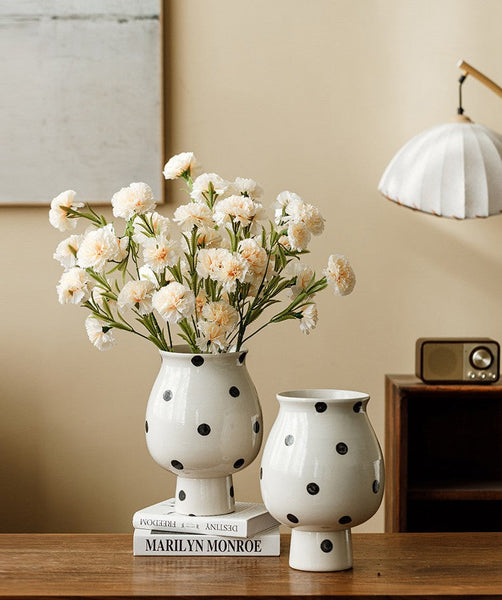 Small Flower Vases on Table, Handmade Water Holding Flower Vase, Ceramic Bud Vases, Modern Porcelain Flower Vases-artworkcanvas