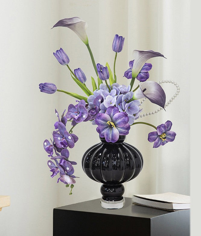 Black Glaze Vase Contemporary Vases For Modern Home Decor