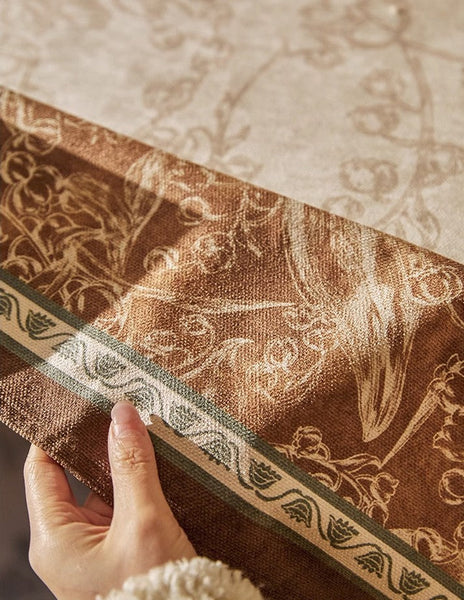 Extra Large Modern Rectangular Tablecloth for Dining Room Table, Flower Farmhouse Table Covers, Square Tablecloth for Round Table, Mid Century Tablecloth for Living Room-artworkcanvas