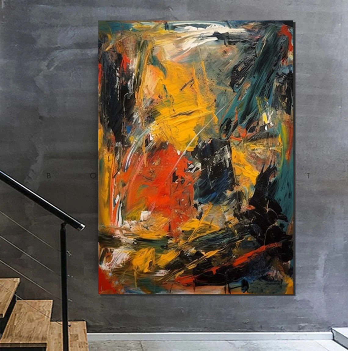 Acrylic Paintings on Canvas, Heavy Texture Painting, Buy Paintings Online, Large Paintings Behind Sofa, Large Painting for Living Room-artworkcanvas