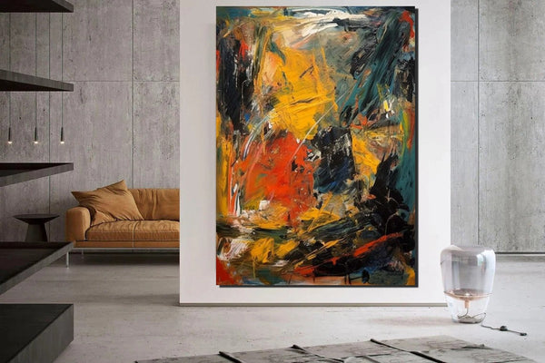 Acrylic Paintings on Canvas, Heavy Texture Painting, Buy Paintings Online, Large Paintings Behind Sofa, Large Painting for Living Room-artworkcanvas