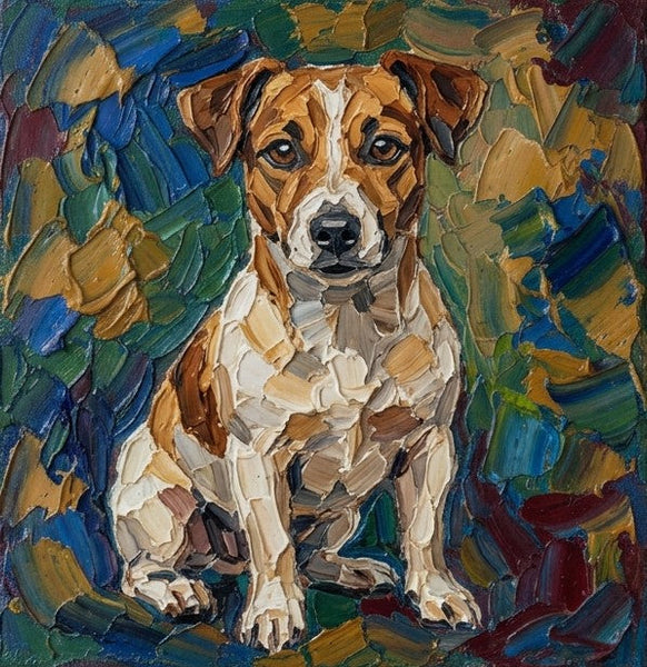 Original Acrylic Paintings, Abstract Golden Retriever Dog Portrait, Abstract Pet Portrait Painting, Hand Painted Canvas Art, Impasto Artwork, Heavy Texture Painting, Small Art on Canvas