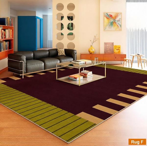 Colorful Modern Rugs for Bedroom, Contemporary Modern Rugs for Living Room, Geometric Modern Rugs, Modern Carpets under Coffee Table-artworkcanvas