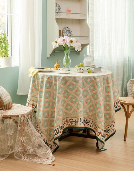 Rectangle Tablecloth for Dining Room Table, British Mid Century Fiberflax Tablecloth, Square Tablecloth for Coffee Table, Farmhouse Table Cloth, Wedding Tablecloth, Waterproof Tablecloth-artworkcanvas