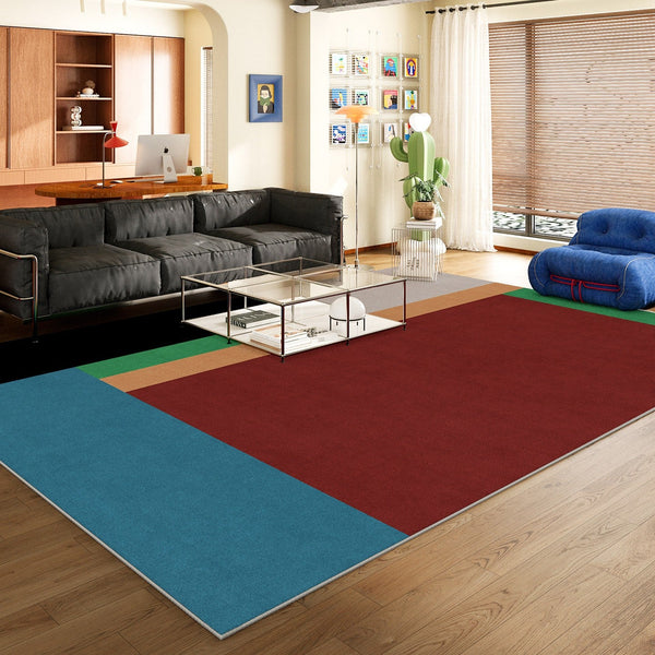 Living Room Rug Ideas, Mid Century Modern Rugs, Contemporary Modern Rugs for Dining Room, Bedroom Modern Floor Carpet, Blue Modern Rug Designs-artworkcanvas