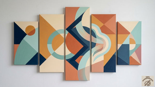 Geometric Modern Art, Colorful Abstract Paintings, Hand Painted Acrylic Art, Contemporary Canvas Paintings-artworkcanvas