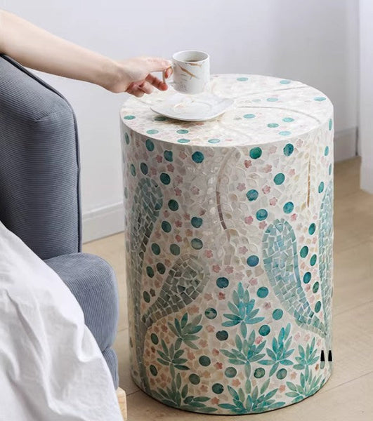Unique Small End Table, Portable Casual Side Table, Creative Coffee Table, Contemporary Small Sofa Side Table, Shell Small Side Table-artworkcanvas