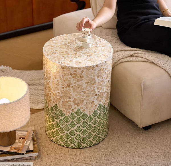 Small End Table, Portable Casual Side Table, Shell Small Sofa Side Table, Modern Side Table, Contemporary Bedside Table, Bedside Small Side Table, Creative Coffee Table, Contemporary Side Table-artworkcanvas