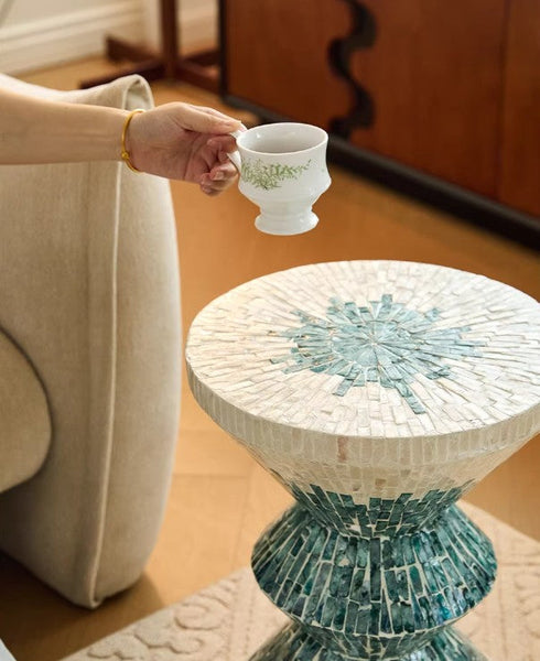 Modern Side Table, Shell Small Sofa Side Table, Contemporary Bedside Table, Bedside Small Side Table, Small End Table, Portable Casual Side Table, Creative Coffee Table, Contemporary Side Table-artworkcanvas