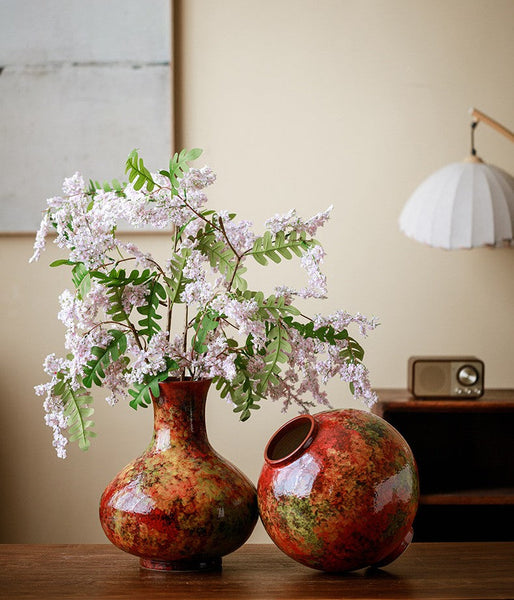 Large Pottery Flower Vases, Handmade Water Holding Flower Vases, Modern Bouquet Flower Vases, Centerpiece on Dining Table, Flower Vase on Table-artworkcanvas