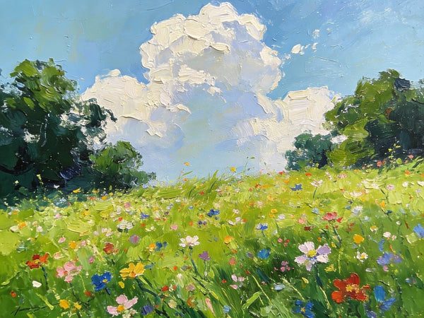 Hand Painted Canvas Art, A Wild Bloom in Spring, Heavy Texture Wall Art Paintings, Original Oil Paintings, Small Landscape Paintings, On Canvas Small Paintings-artworkcanvas