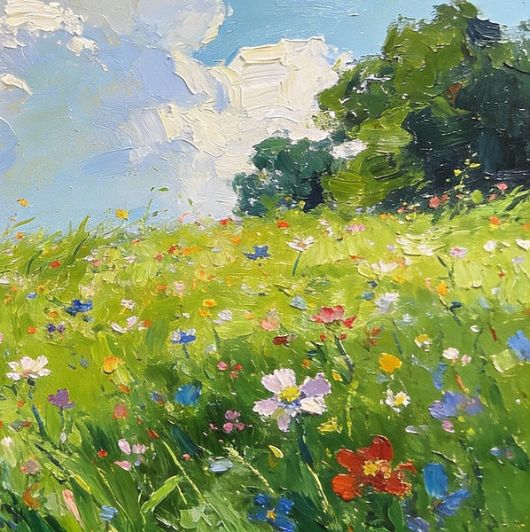 Hand Painted Canvas Art, A Wild Bloom in Spring, Heavy Texture Wall Art Paintings, Original Oil Paintings, Small Landscape Paintings, On Canvas Small Paintings-artworkcanvas