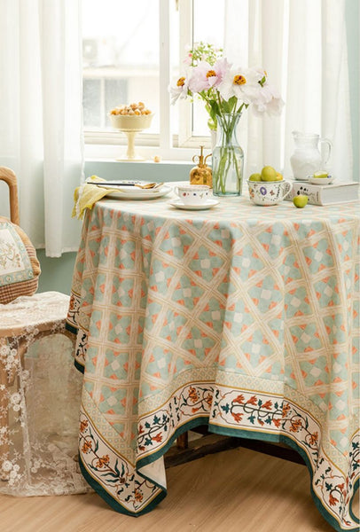 Rectangle Tablecloth for Dining Room Table, British Mid Century Fiberflax Tablecloth, Square Tablecloth for Coffee Table, Farmhouse Table Cloth, Wedding Tablecloth, Waterproof Tablecloth-artworkcanvas