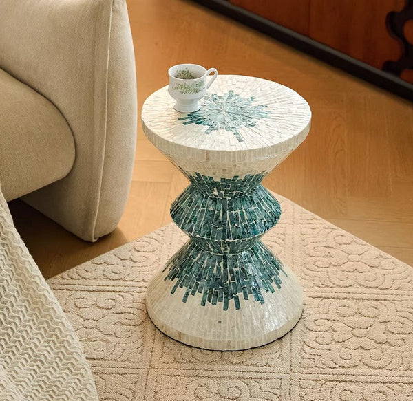 Bedside Small Side Table, Modern Side Table, Shell Small Sofa Side Table, Contemporary Bedside Table, Small End Table, Portable Casual Side Table, Creative Coffee Table, Contemporary Side Table-artworkcanvas
