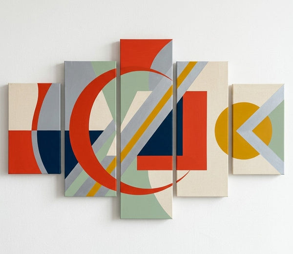 Colorful Abstract Paintings, Geometric Modern Art, Hand Painted Acrylic Art, Contemporary Canvas Paintings