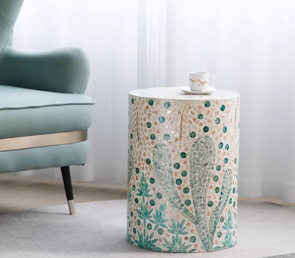 Contemporary Small Sofa Side Table, Portable Casual Side Table, Creative Coffee Table, Shell Small Side Table, Unique Small End Table-artworkcanvas