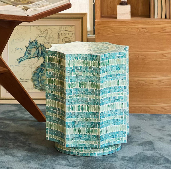 Shell Small Sofa Side Table, Contemporary Bedside Table, Bedside Small Side Table, Modern Side Table, Small End Table, Portable Casual Side Table, Creative Coffee Table, Contemporary Side Table-artworkcanvas
