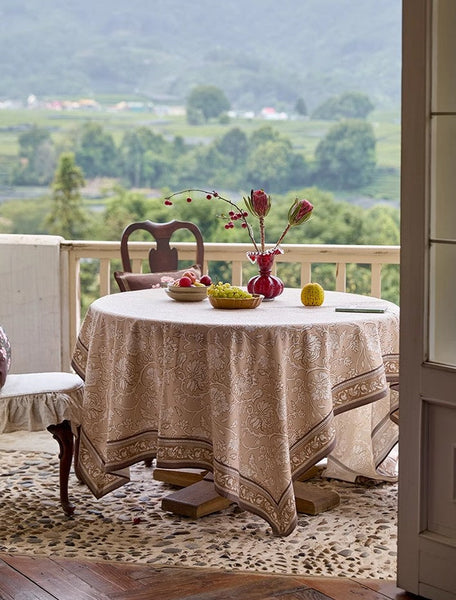 Dining Room Flower Table Cloths, Farmhouse Table Cloth, Extra Large Rectangular Table Covers for Kitchen, Square Tablecloth for Round Table-artworkcanvas