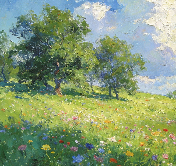 Hand Painted Canvas Art, Little Cottage on a Verdant Hillside, Original Wall Paintings, Small Landscape Paintings, Original Artwork Small Paintings, On Canvas Small Wall Paintings-artworkcanvas