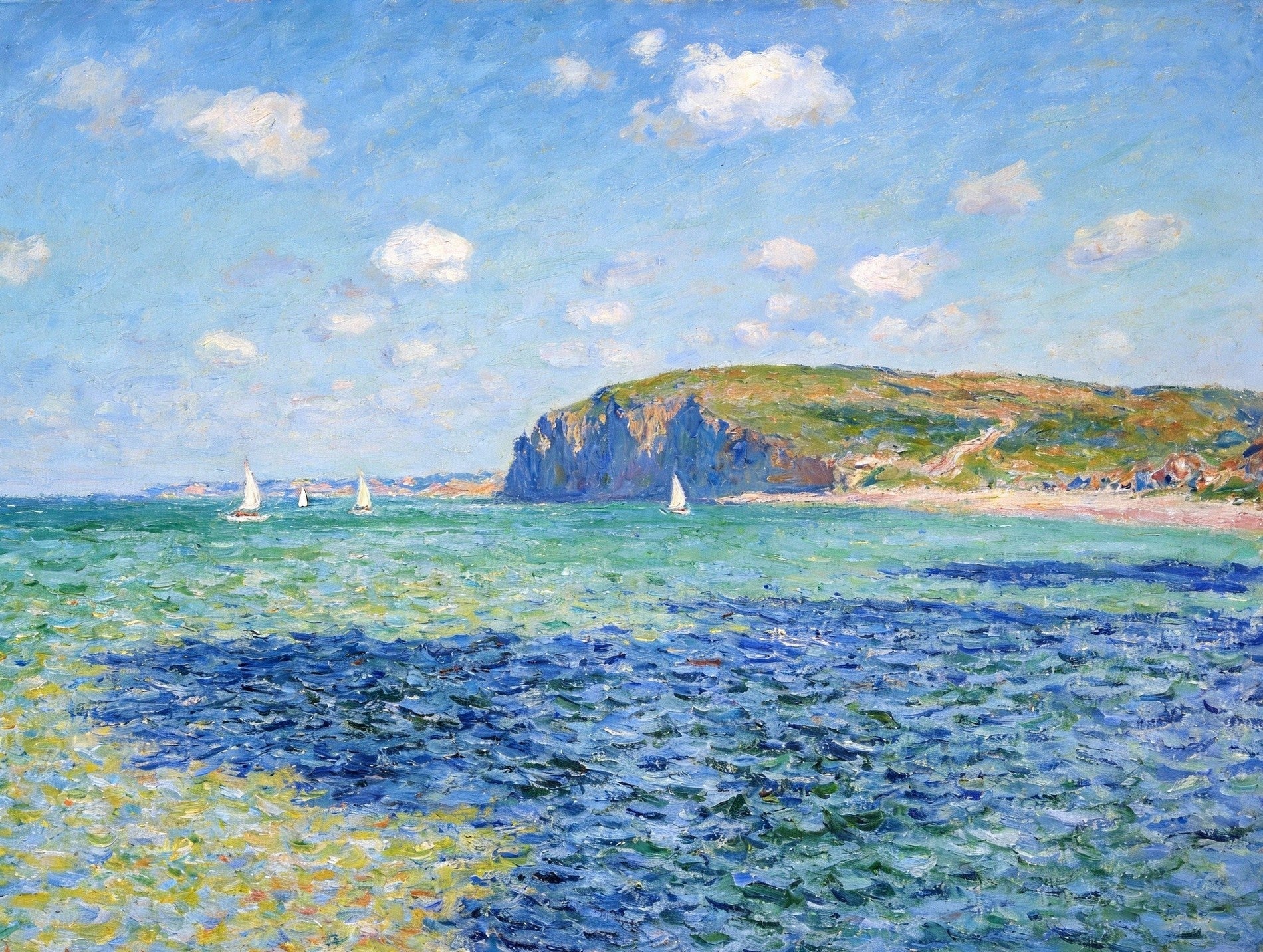 Hand Painted Canvas Art A Bay Caressed By The Breeze Original Small Seascape Painting