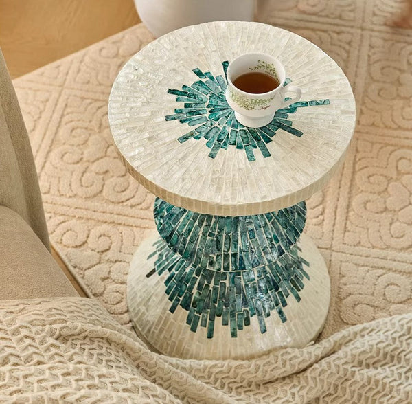 Modern Side Table, Shell Small Sofa Side Table, Contemporary Bedside Table, Bedside Small Side Table, Small End Table, Portable Casual Side Table, Creative Coffee Table, Contemporary Side Table-artworkcanvas