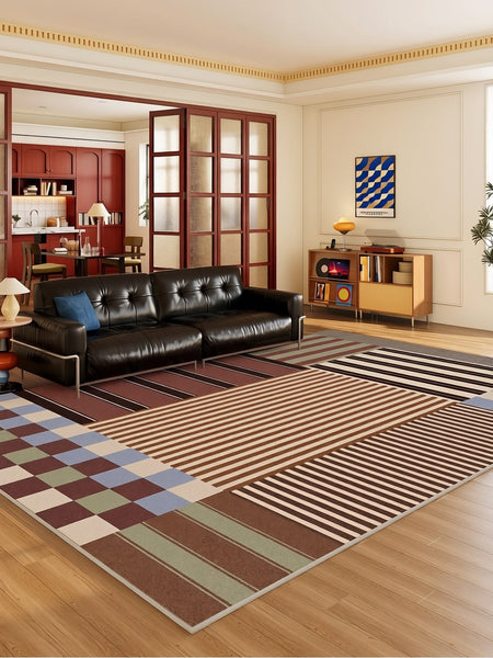Washable Modern Rugs for Living Room, Contemporary Modern Rugs Next to Bed, Contemporary Geometric Rugs for Living Room