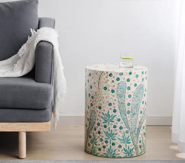 Contemporary Small Sofa Side Table, Portable Casual Side Table, Creative Coffee Table, Shell Small Side Table, Unique Small End Table-artworkcanvas